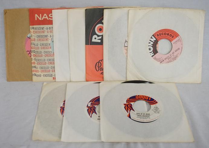 LOT OF 11 45S ON EXCELLO/RONN/SHOUT: LOT OF 11 45S ON EXCELLO/RONN/SHOUT RECORD LABELS, INCLUDING; ERMA FRANKLIN, FREDDY SCOTT, SLIM HARPO & LITTLE JOHNNY TAYLOR