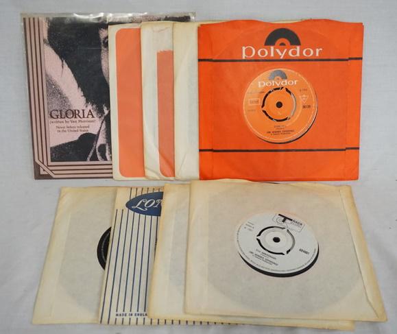 LOT OF 9 JIMI HENDRIX 45S: LOT OF NINE JIMI HENDRIX 45S, SIX ARE BRITISH IMPORT, 3 ARE AMERICAN