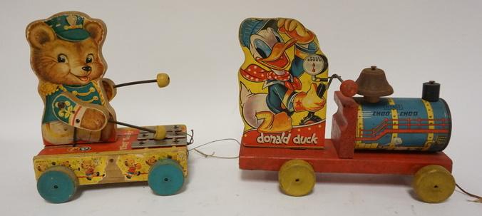 ANTIQUE FISHER PRICE TOYS, DONALD DUCK CHOO CHOO AND (1 of 2)