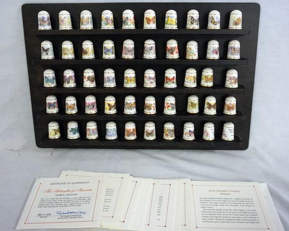 SET OF 50 FRANKLIN MINT BUTTERFLY THIMBLES (1 of 1)
