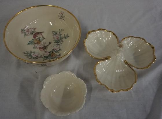 3 PC LENOX LOT INCLUDING SERENADE BOWL: 3 PC LENOX LOT INCLUDING SERENADE BOWL, 8 3/4 IN
