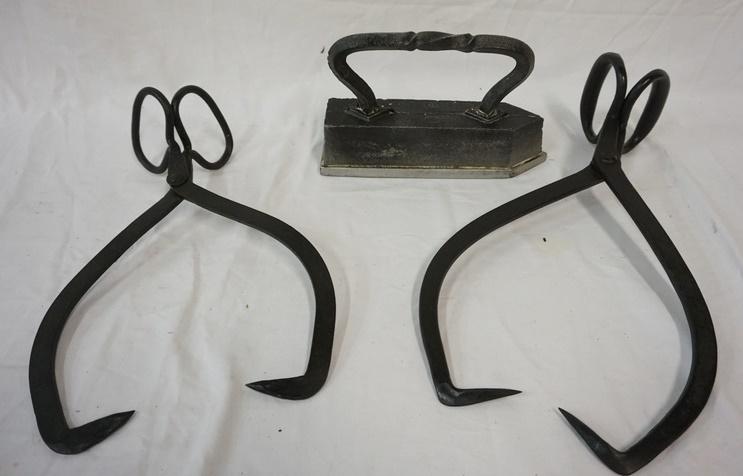 2 ICE TONGS & LARGE IRON (1 of 1)