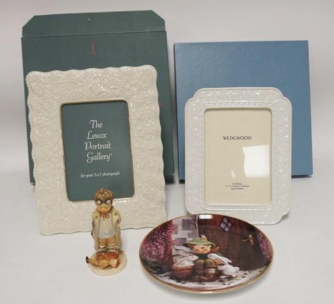 LENOX  & WEDGWOOD FRAMES, HUMMEL PLATE & FIGURE (1 of 1)