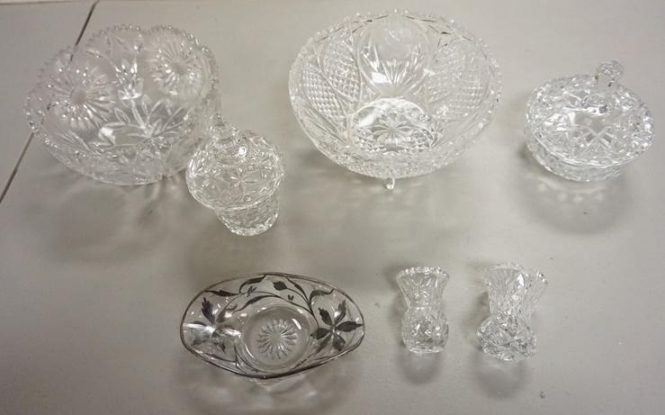 8 PC LOT OF CLEAR CUT & PRESSED GLASS (1 of 1)