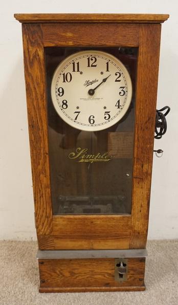 OAK SIMPLEX TIME CLOCK: OAK SIMPLEX TIME CLOCK