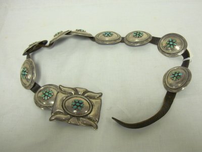 EARLY NAVAJO CONCHA BELT, 36 IN