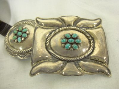 EARLY NAVAJO CONCHA BELT, 36 IN - 2
