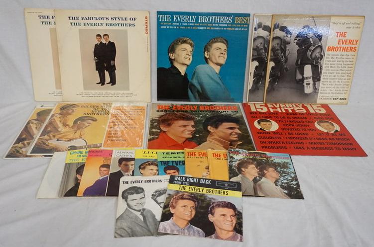 LOT OF 9 THE EVERLY BROTHERS ALBUMS & 11 45S (1 of 2)