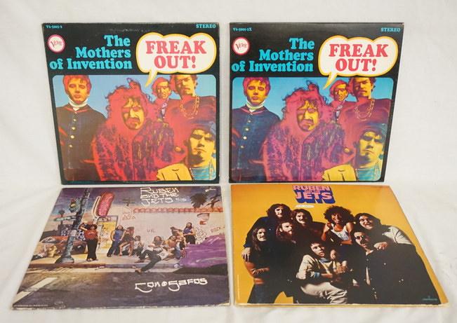 LOT OF 4 MOTHERS OF INVENTION/ RELATED ALBUMS: LOT OF FOUR MOTHERS OF INVENTION/RELATED ALBUMS; FREAKOUT! (TWO COPIES, DOUBLE LP) REUBEN AND JETS-FOR REAL & CON SOFAS