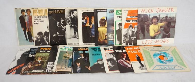 LOT OF 20 THE ROLLING STONES 45S/EPS & 1 MICK JAGGER (1 of 6)