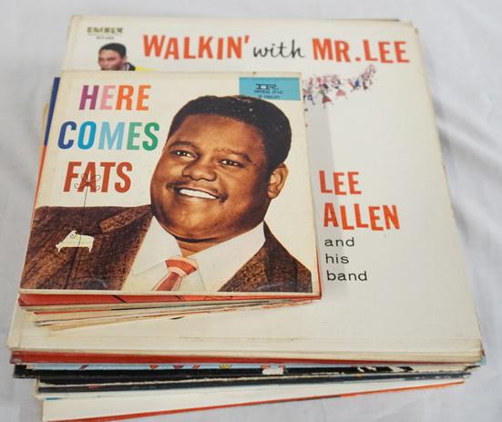 LOT OF 22 NEW ORLEANS/RELATED ALBUMS & 21 45S/EPS: LOT OF 22 NEW ORLEANS/RELATED ALBUMS & 45S/EPS THE ALBUMS ARE; FATS DOMINO- ROCK & ROLLIN' … A LOT OF DOMINOS, FATS ON FIRE, FATS DOMINO '65, GET AWAY WITH FATS DOMINO, FAT IS BACK, SLEEPING ON THE 