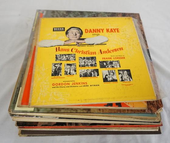 LOT OF 28 CAST/SOUNTRACK ALBUMS: LOT OF 28 CAST/SOUNDTRACK ALBUMS; DANNY KAYE SINGS HANS CHRISTIAN ANDERSON (10 IN LP) IRVING BERLIN'S CALL ME MADAM (10 IN LP) YOUNG MAN W/ A HORN DORIS DAY & HARRY JAMES (10 IN LP) DENNIS HOPPER IN T