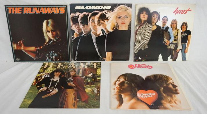 LOT OF 5 ALBUMS THE RUNAWAYS, BLONDIE, HEART (1 of 1)