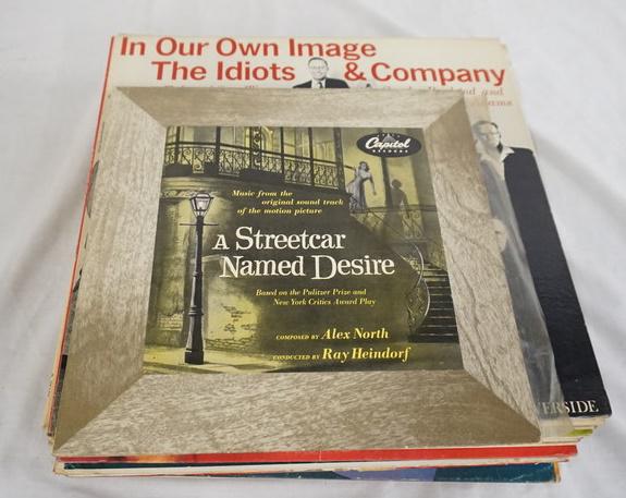 LOT OF 22 ALBUMS SHOWTUNE/SOUNDTRACKS/COMEDY: LOT OF 22 ALBUMS SHOWTUNES/SOUNDTRACKS & COMEDY; A STREET CAR NAMED DESIRE (10 IN LP) BILLY MAY'S BACCHANALIA, GEORGIE CARLIN, EDWARD R. MURROW, STAN FREBERG, PAT HARRINGTON JR., ALLEN & GRIER, THE BE