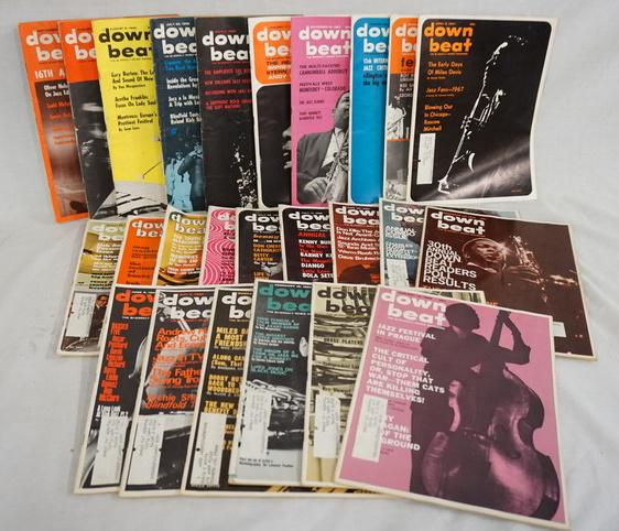 LOT OF 25 DOWN BEAT MAGAZINES: LOT OF 25 VINTAGE DOWNBEAT MAGAZINES
