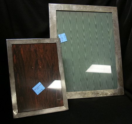 TWO STERLING SILVER PICTURE FRAMES