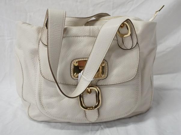 MICHAEL KORS WHITE LEATHER SATCHEL (1 of 6)