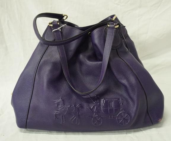 COACH PURPLE LEATHER LOGO SATCHEL (1 of 5)