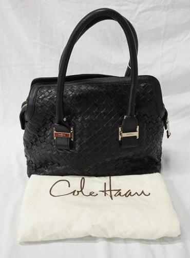 COLE HAAN SMALL BOX SATCHEL BLACK HERITAGE WEAVE (1 of 5)