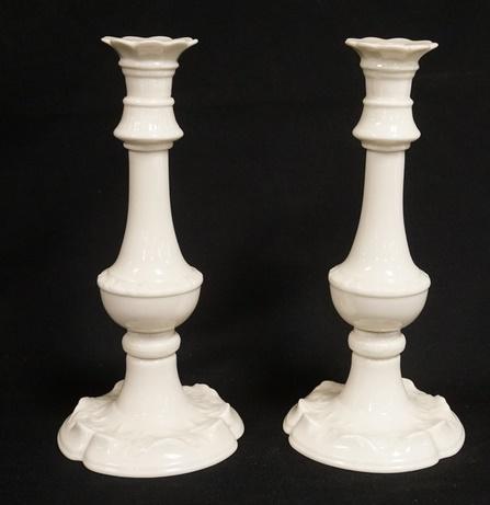 PAIR OF GREEN MARK LENOX CANDLESTICKS: PAIR OF GREEN MARK LENOX CANDLESTICKS 10 3/4 IN H