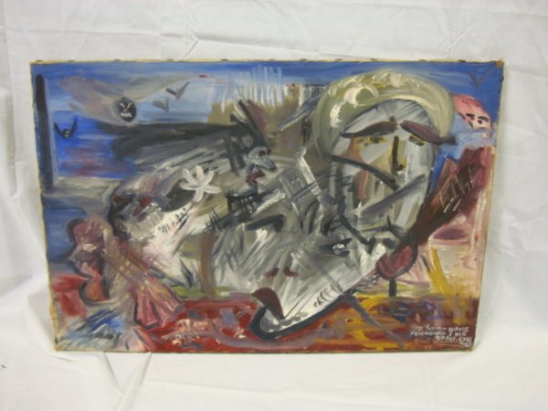 OIL ON CANVAS BY ROBERT WARSHAUSKY, 1959; W/INSCRIP: OIL ON CANVAS BY ROBERT WARSHAUSKY, 1959; W/INSCRIPTION; UNFRAMED