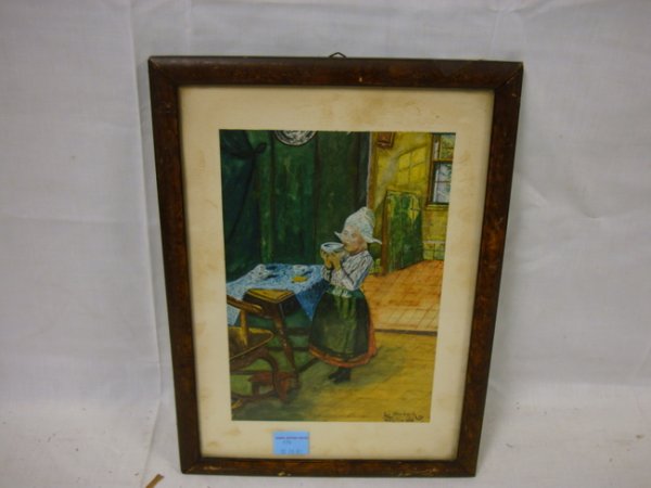 WATERCOLOR BY LEO OBERBACH, 1917; 7 IN X 10 IN: WATERCOLOR BY LEO OBERBACH, 1917; 7 IN X 10 IN