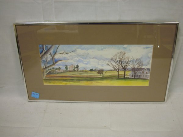 WATERCOLOR BY SYLVIA WEINBERG, WOODSTOCK, NY; *MY : WATERCOLOR BY SYLVIA WEINBERG, WOODSTOCK, NY; *MY FIELD #3*; 16 IN X 6 1/2 IN