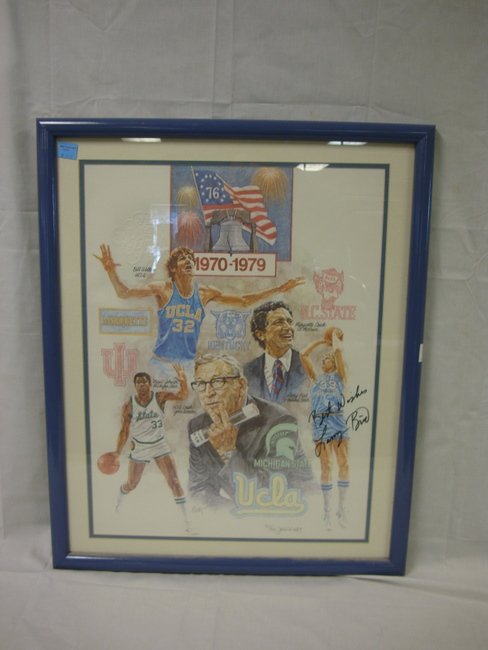 50TH ANNIVERSARY FINAL FOUR POSTER SIGNED BY *LAR: 50TH ANNIVERSARY FINAL FOUR POSTER SIGNED BY *LARRY BIRD*; ARTIST SIGNED & NUMBERED; *925/950 JOHN B. MARTIN*