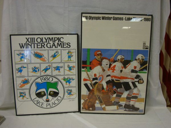 2 1980 OLYMPIC POSTER, LAKE PLACID; 32 IN X 20 IN: 2 1980 OLYMPIC POSTER, LAKE PLACID; 32 IN X 20 IN & 24 IN X 20 IN