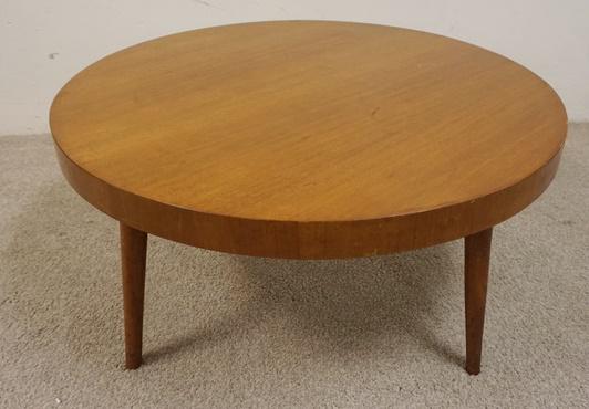 MODERN ROUND COFFEE TABLE: MODERN ROUND COFFEE TABLE, 35 IN DIAMETER, 16 IN HIGH