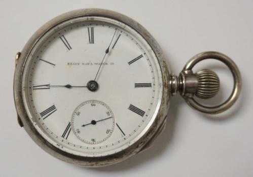 ANTIQUE POCKET WATCH ELGIN NAT'L WATCH CO: ANTIQUE POCKET WATCH ELGIN NAT'L WATCH CO., 15 JEWEL IN A COIN SILVER CASE, LEVER SET