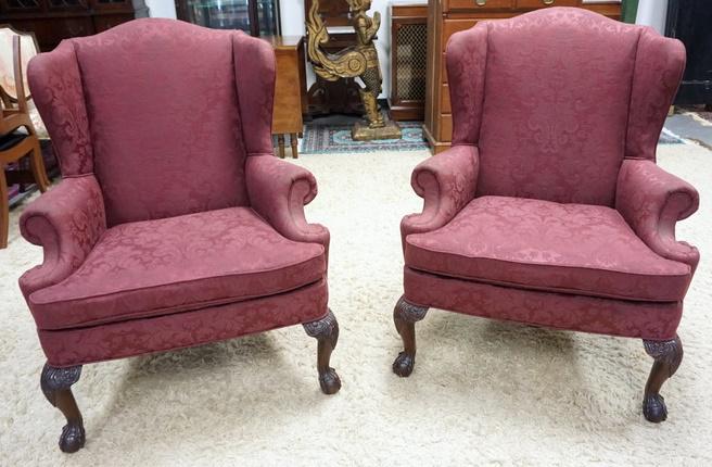 PAIR OF WOODMARK ORIGINALS WING BACK CHAIRS: PAIR OF WOODMARK ORIGINALS WING BACK CHAIRS