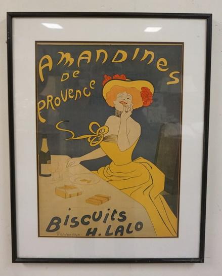AMANDINES DE PROVENCE POSTER: AMANDINES DE PROVENCE POSTER *BISCUITS H. LALO*, 23 1/2 IN X 30 IN