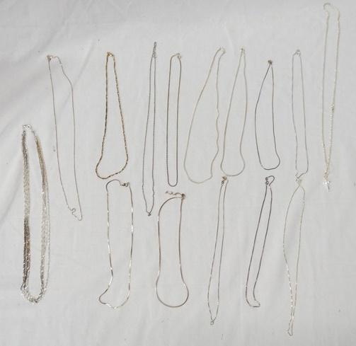 LOT OF STERLING SILVER CHAINS (1 of 2)