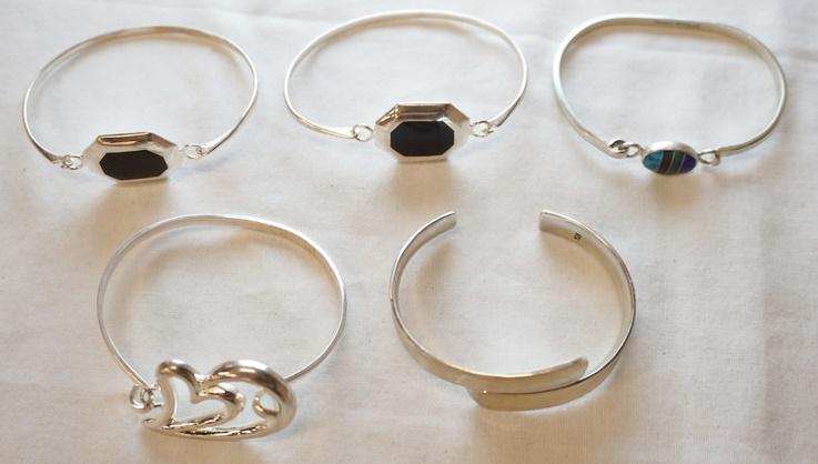 LOT OF 5 STERLING SILVER BRACELETS (1 of 3)