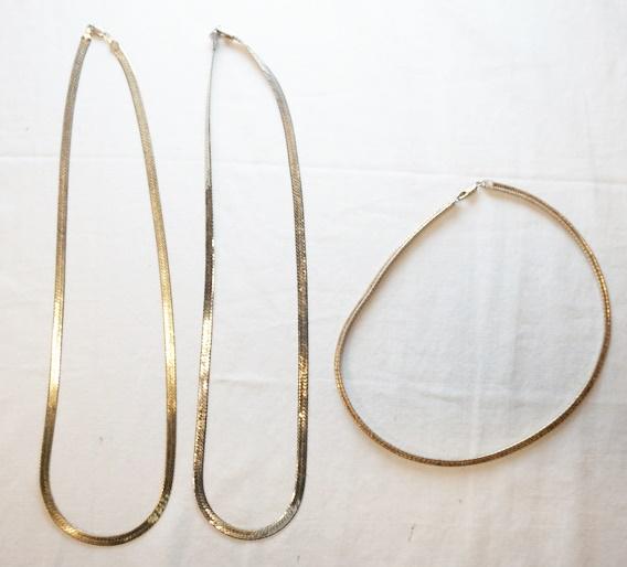 LOT OF 3 STERLING SILVER NECKLACES (1 of 1)