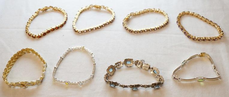 LOT OF EIGHT STERLING SILVER BRACELETS (1 of 4)