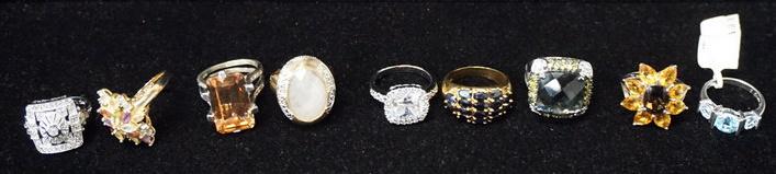 LOT OF 9 STERLING SILVER RINGS (1 of 4)