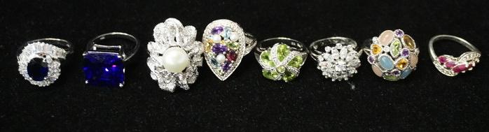 LOT OF 8 STERLING SILVER RINGS (1 of 5)