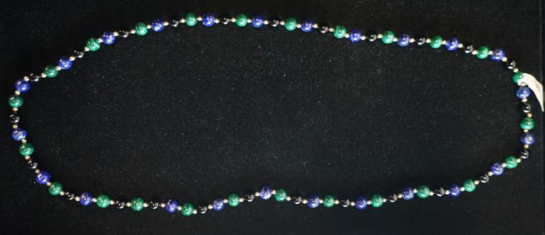 NECKLACE W/ 14K GOLD & TRI-COLORED BEADS (1 of 2)