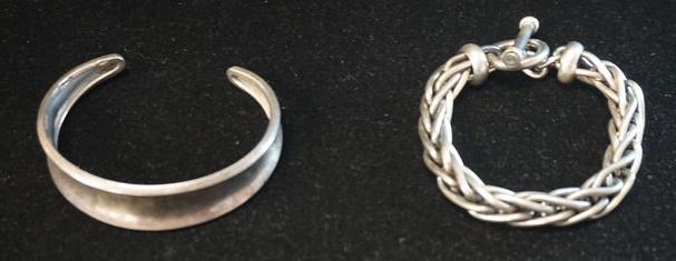 TWO STERLING SILVER BRACELETS (1 of 1)