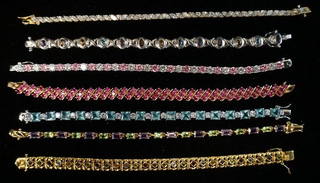 LOT OF 7 STERLING SILVER BRACELETS (1 of 4)