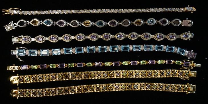 LOT OF 7 STERLING SILVER BRACELETS (1 of 3)