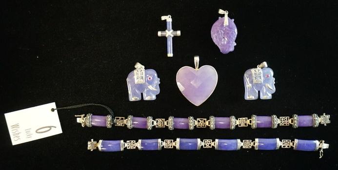 LOT OF STERLING SILVER & PURPLE STONED JEWELRY (1 of 2)