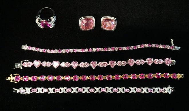 LOT OF STERLING SILVER JEWELRY W/ PINK GEMSTONES (1 of 5)