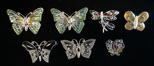 LOT OF 7 STERLING SILVER BUTTERFLY BROOCH PINS (1 of 6)