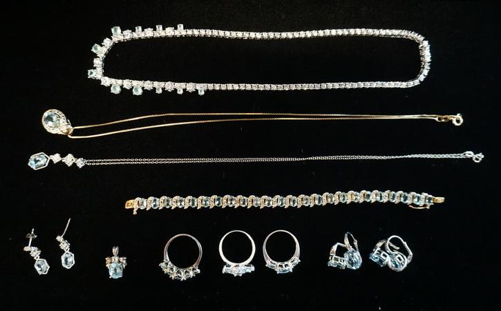 LOT OF STERLING SILVER JEWELRY W/ BLUE GEMSTONES (1 of 6)