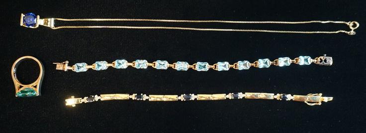 LOT OF STERLING SILVER JEWELRY W/ BLUE/AQUA COLORED (1 of 6)