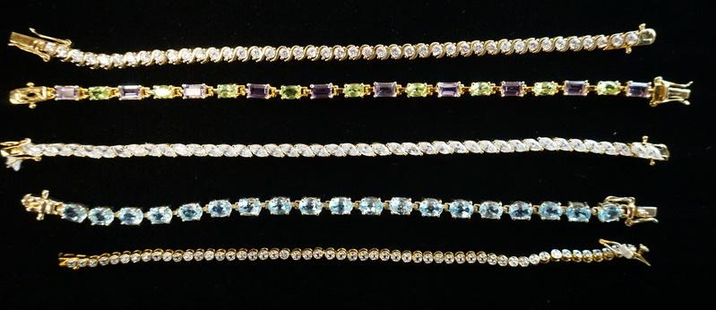 LOT OF 5 STERLING SILVER BRACELETS (1 of 2)