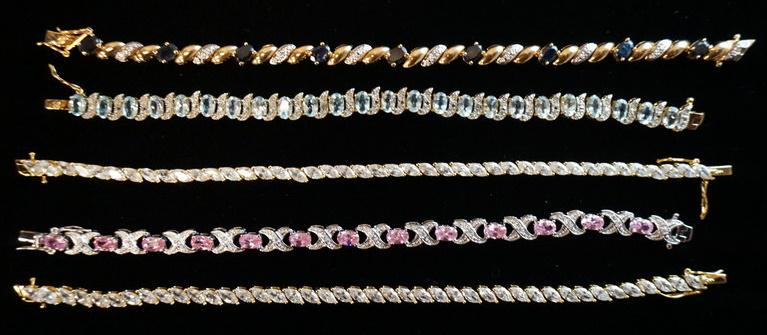 LOT OF 5 STERLING SILVER BRACLETS (1 of 2)